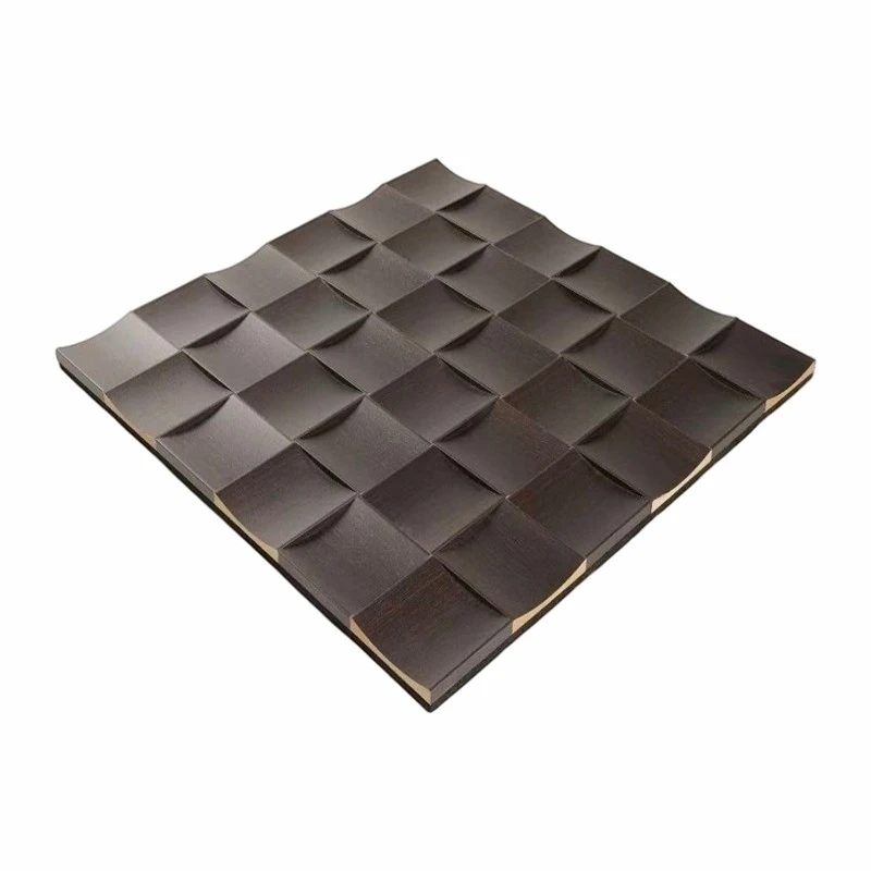 Tech Wood Veneer Acoustic Panels 3D Wall Tiles factory
